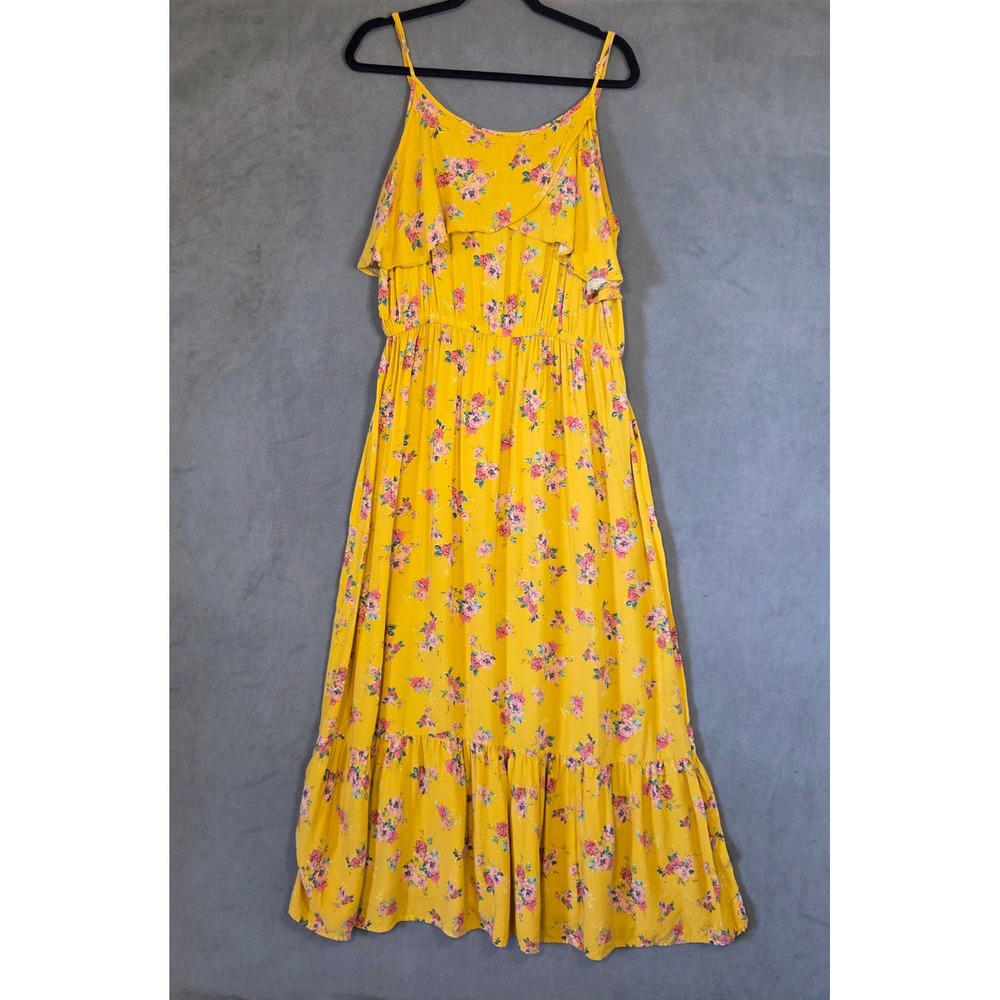 Peyton & Parker Ruffle Tiered Floral Maxi Dress Women's XL Boho Cottagecore